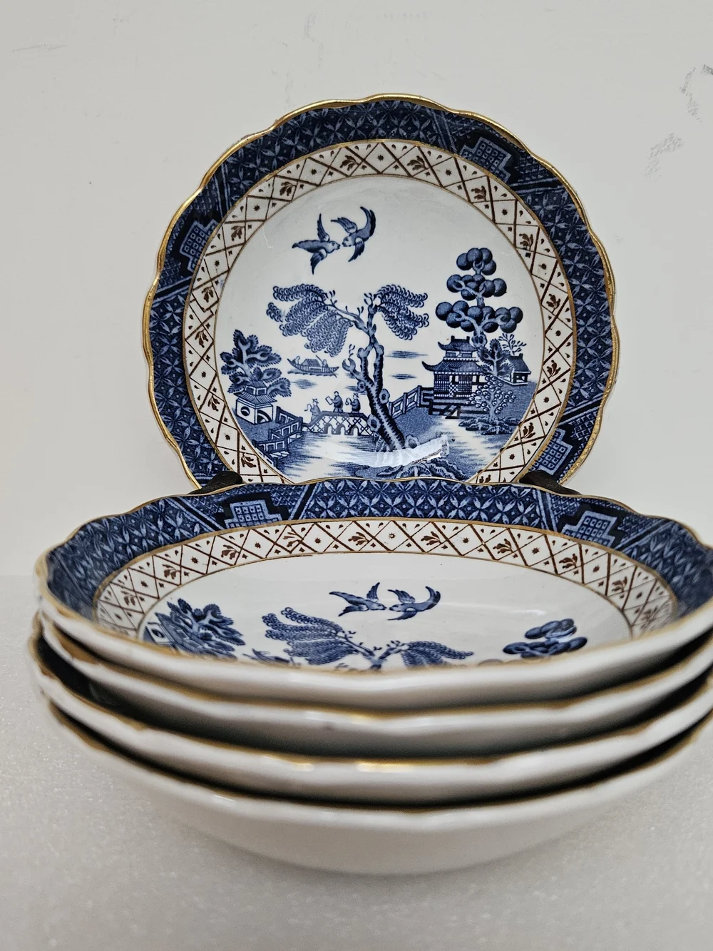 Booths~Real Old Willow~Set Of 5~A8025 Fruit/Dessert Sauce Bowl - 5 1/4”